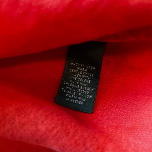 Ralph Lauren Linen burnt orange quarter length slee button down shirt Linen - Picture 4 of 6